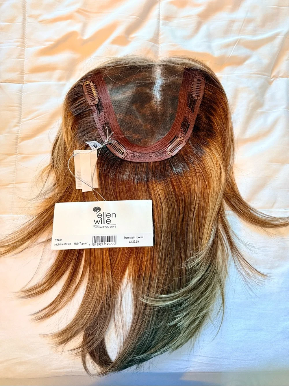 Ellen Wille Effect Hair Topper Bernstein Rooted Heat Friendly Synthetic NWT